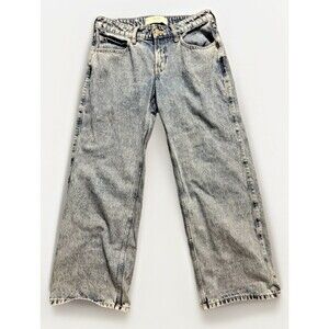 Hollister Jeans Womens Waist 24 Inseam 28 Short Low Rise Baggy Wide Leg Denim